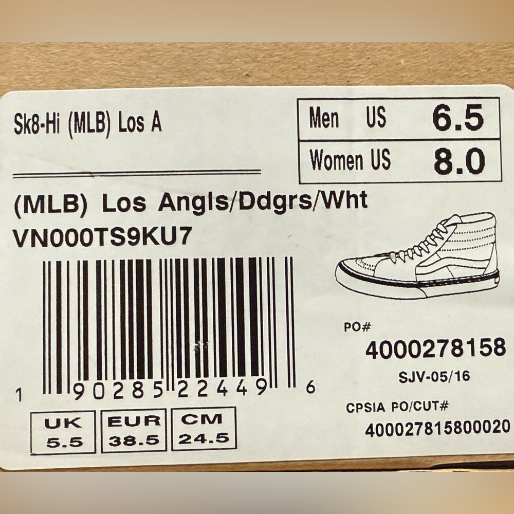 LA Dodgers High-Top VANS White and Blue - Picture 9 of 9